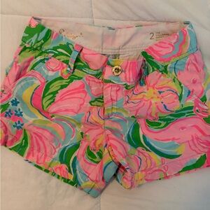 Lilly Pulitzer Pink Green Blue Floral button closure shorts